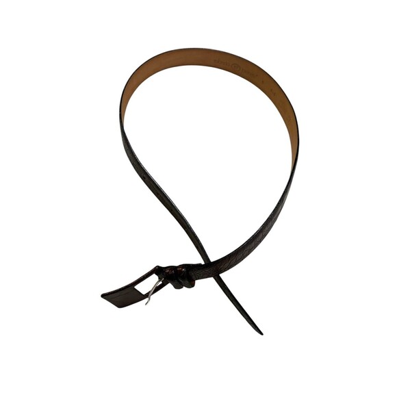 Roberto Piccinetti Leather Belt Size Medium Textured Brown Made In Italy Vintage - Picture 2 of 4